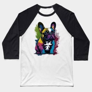 Frenchie Portrait Baseball T-Shirt